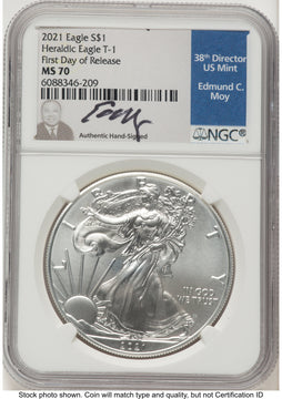 2021 Silver Eagle Type 1 FDR NGC MS70 Ed Moy