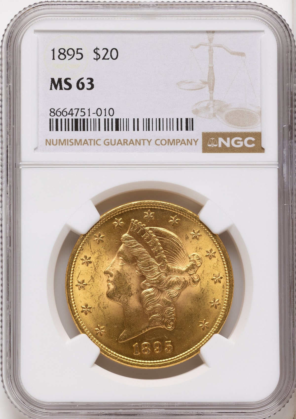 1895 $20 Liberty Double Eagle NGC MS63