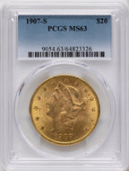 1907-S $20 Liberty Double Eagle PCGS MS63