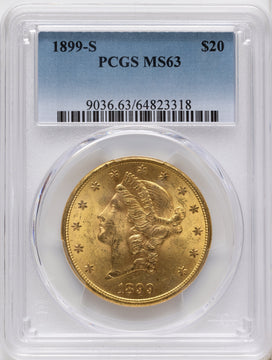 1899-S $20 Liberty Double Eagle PCGS MS63