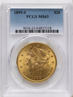 1899-S $20 Liberty Double Eagle PCGS MS63