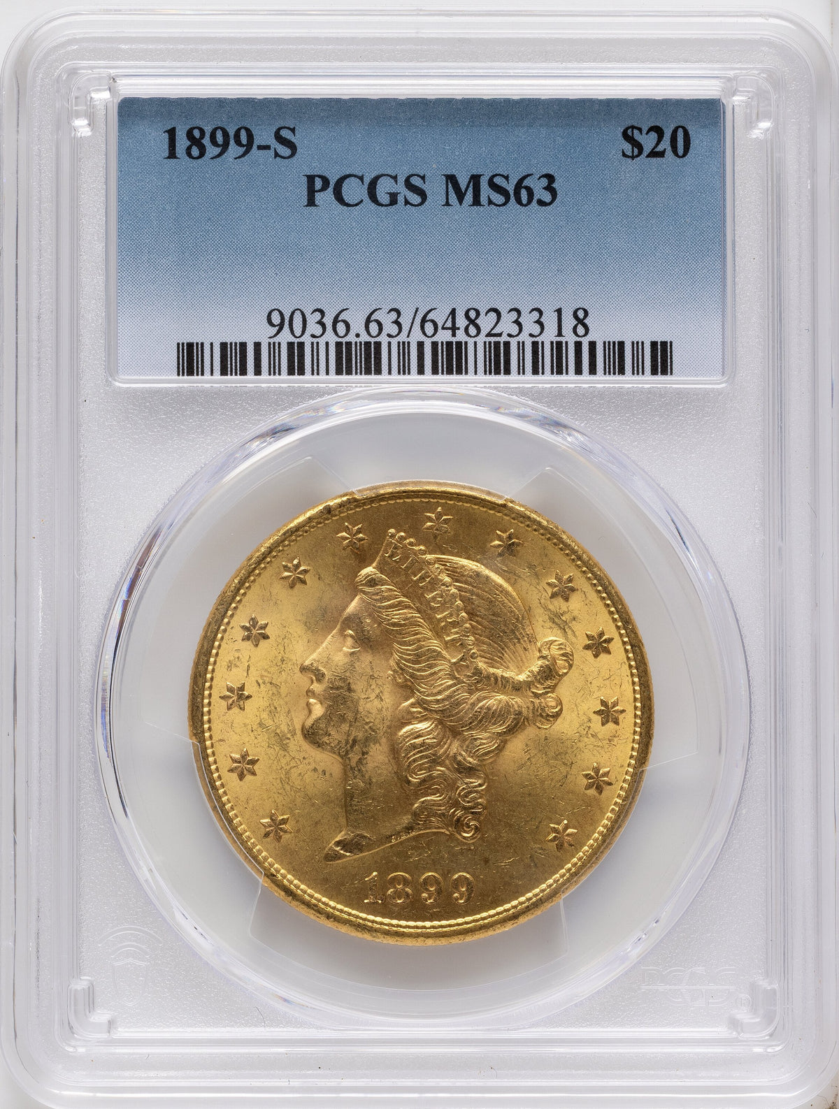 1899-S $20 Liberty Double Eagle PCGS MS63