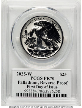 2025-W Palladium Eagle 1 oz REV FDI David Hall PCGS PR70