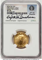 2016-W 25C Standing Liberty 100th Anniversary Gold Centennial ER Angela Buchanan NGC MS70