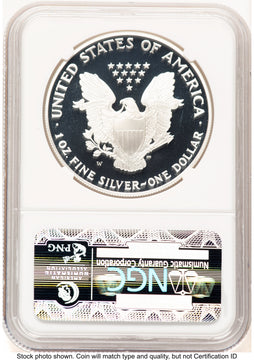 1995-W Proof Silver Eagle 1 oz Brown Label NGC PF70