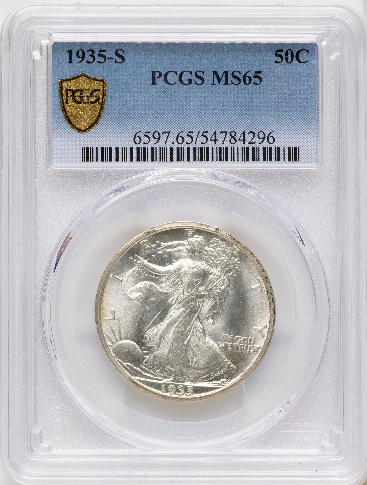 1935-S 50C Walking Liberty Half Dollar PCGS MS65