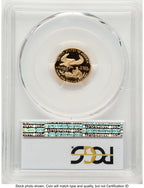 1996-W Proof Gold Eagle 1/10 oz Blue Gradient PCGS PR70