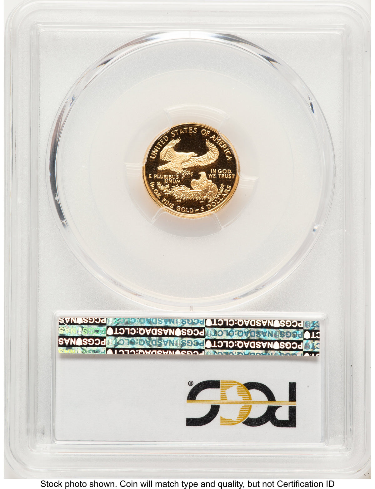 2001-W Proof Gold Eagle 1/10 oz Blue Gradient PCGS PR70