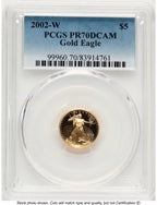 2002-W Proof Gold Eagle 1/10 oz Blue Gradient PCGS PR70