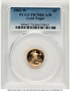 2003-W Proof Gold Eagle 1/10 oz Blue Gradient PCGS PR70