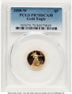 2008-W Proof Gold Eagle 1/10 oz Blue Gradient PCGS PR70