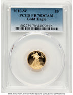 2010-W Proof Gold Eagle 1/10 oz Blue Gradient PCGS PR70