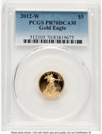 2012-W Proof Gold Eagle 1/10 oz Blue Gradient PCGS PR70