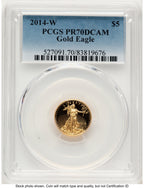 2014-W Proof Gold Eagle 1/10 oz Blue Gradient PCGS PR70