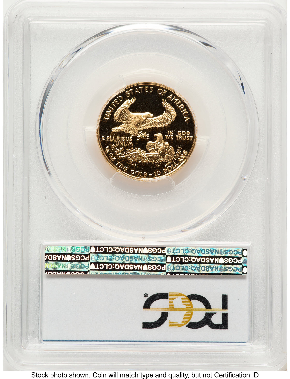 1992-P Proof Gold Eagle 1/4 oz Blue Gradient PCGS PR70