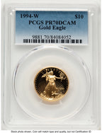 1994-W Proof Gold Eagle 1/4 oz Blue Gradient PCGS PR70