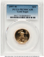 1997-W Proof Gold Eagle 1/4 oz Blue Gradient PCGS PR70