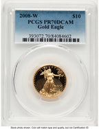 2008-W Proof Gold Eagle 1/4 oz Blue Gradient PCGS PR70