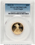 2012-W Proof Gold Eagle 1/4 oz Blue Gradient PCGS PR70