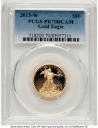 2013-W Proof Gold Eagle 1/4 oz Blue Gradient PCGS PR70