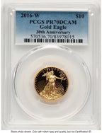 2016-W Proof Gold Eagle 1/4 oz Blue Gradient PCGS PR70