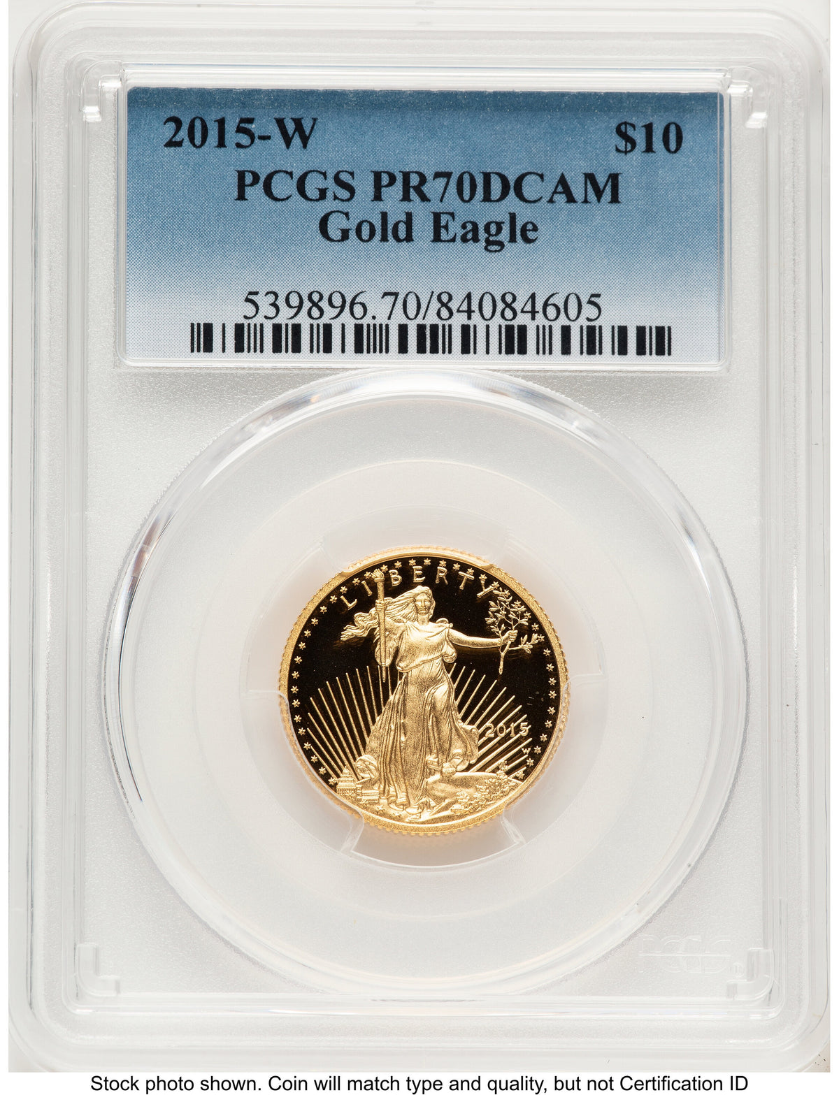 2015-W Proof Gold Eagle 1/4 oz Blue Gradient PCGS PR70