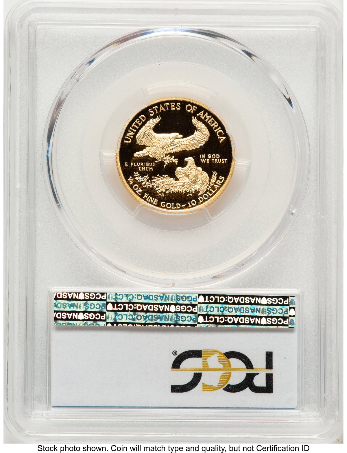 2015-W Proof Gold Eagle 1/4 oz Blue Gradient PCGS PR70