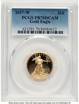 2017-W Proof Gold Eagle 1/4 oz Blue Gradient PCGS PR70