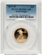 2017-W Proof Gold Eagle 1/4 oz Blue Gradient PCGS PR70