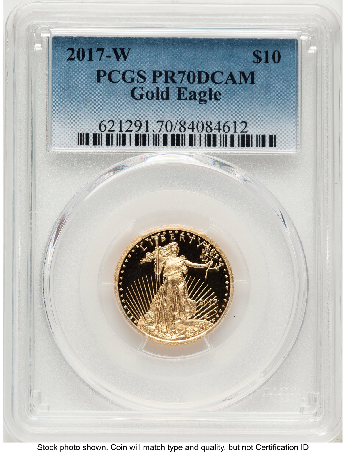 2017-W Proof Gold Eagle 1/4 oz Blue Gradient PCGS PR70