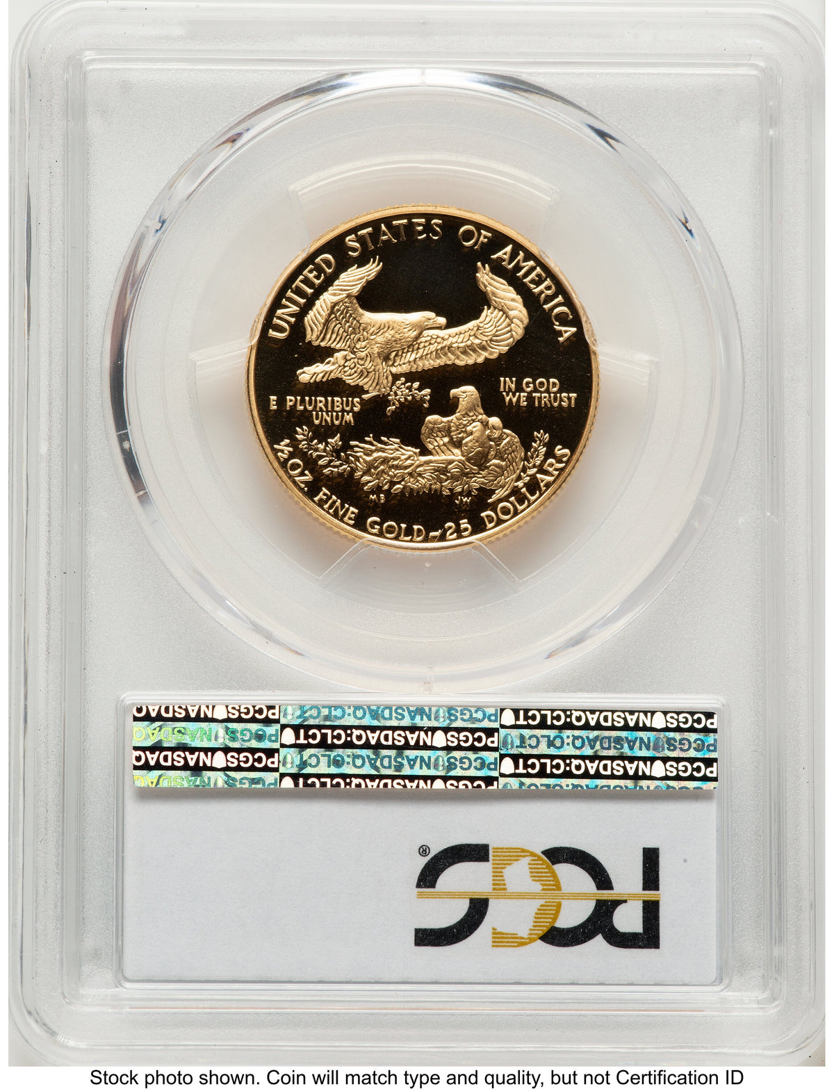 1991-P Proof Gold Eagle 1/2 oz Blue Gradient PCGS PR70