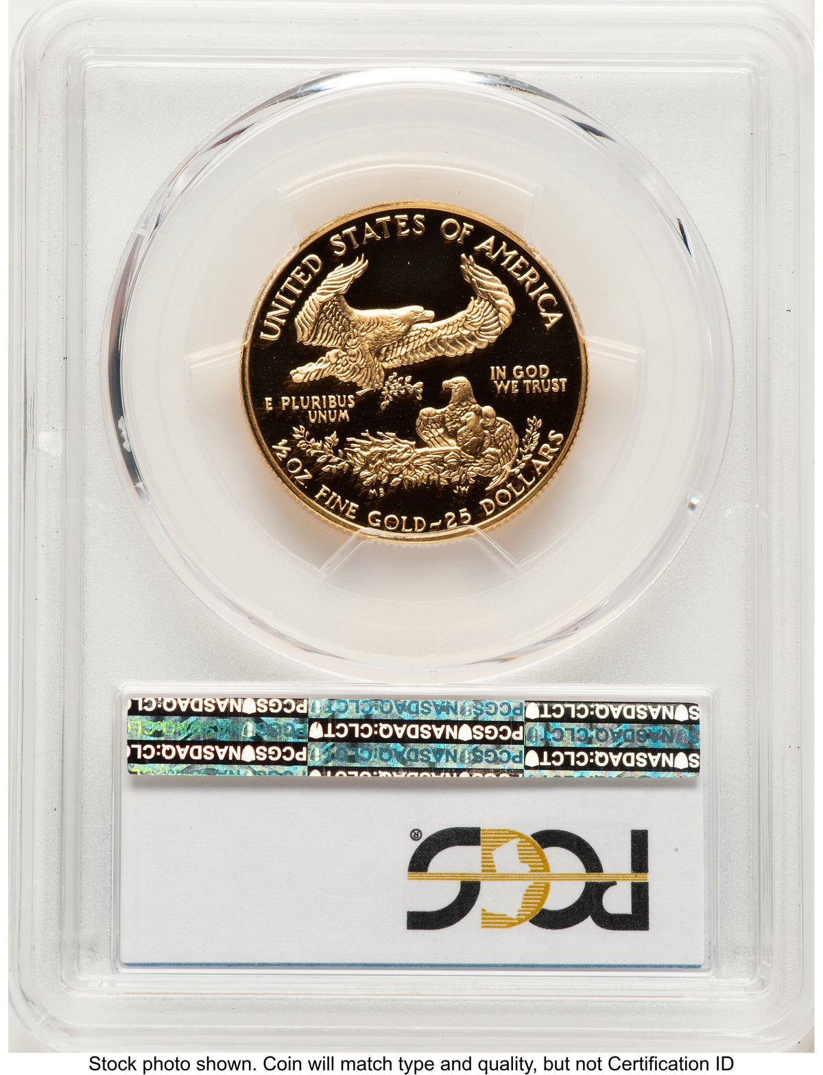 1992-P Proof Gold Eagle 1/2 oz Blue Gradient PCGS PR70