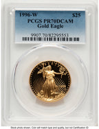 1996-W Proof Gold Eagle 1/2 oz Blue Gradient PCGS PR70