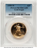 1998-W Proof Gold Eagle 1/2 oz Blue Gradient PCGS PR70