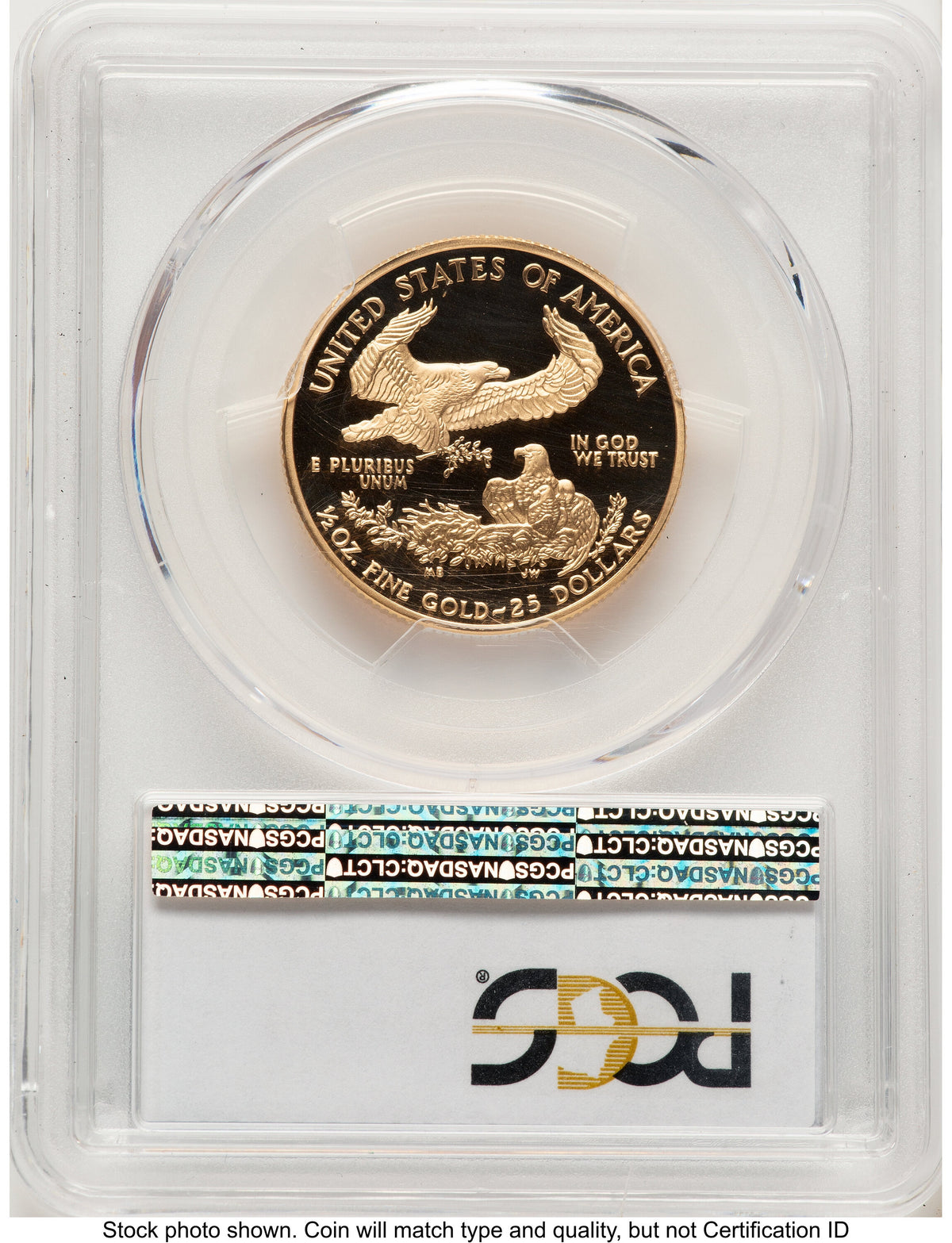 2000-W Proof Gold Eagle 1/2 oz Blue Gradient PCGS PR70