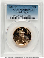 2002-W Proof Gold Eagle 1/2 oz Blue Gradient PCGS PR70