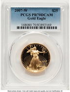 2007-W Proof Gold Eagle 1/2 oz Blue Gradient PCGS PR70