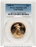 2008-W Proof Gold Eagle 1/2 oz Blue Gradient PCGS PR70