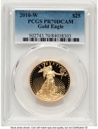 2010-W Proof Gold Eagle 1/2 oz Blue Gradient PCGS PR70