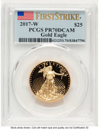 2017-W Proof Gold Eagle 1/2 oz FS Flag PCGS PR70