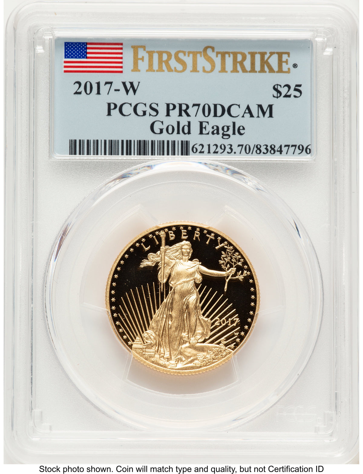 2017-W Proof Gold Eagle 1/2 oz FS Flag PCGS PR70