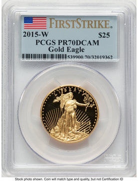 2015-W Proof Gold Eagle 1/2 oz FS Flag PCGS PR70