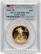 2015-W Proof Gold Eagle 1/2 oz FS Flag PCGS PR70