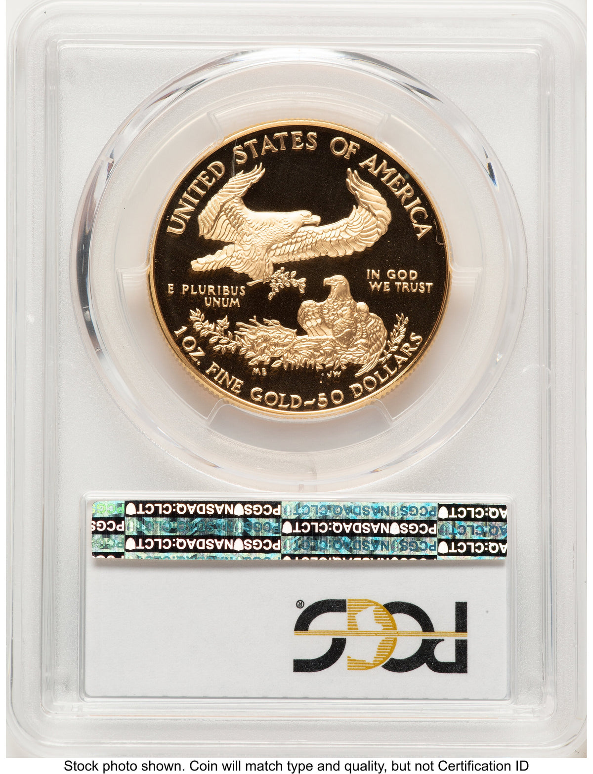 1994-W Proof Gold Eagle 1 oz Blue Gradient PCGS PR70