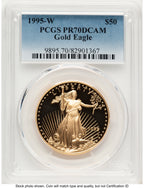 1995-W Proof Gold Eagle 1 oz Blue Gradient PCGS PR70