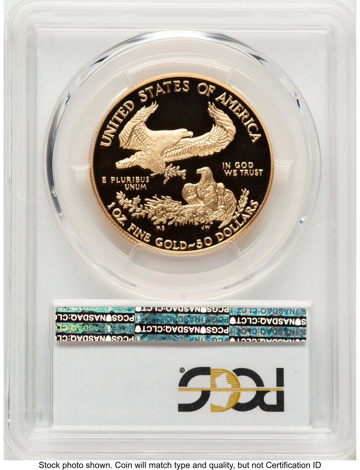 1995-W Proof Gold Eagle 1 oz Blue Gradient PCGS PR70