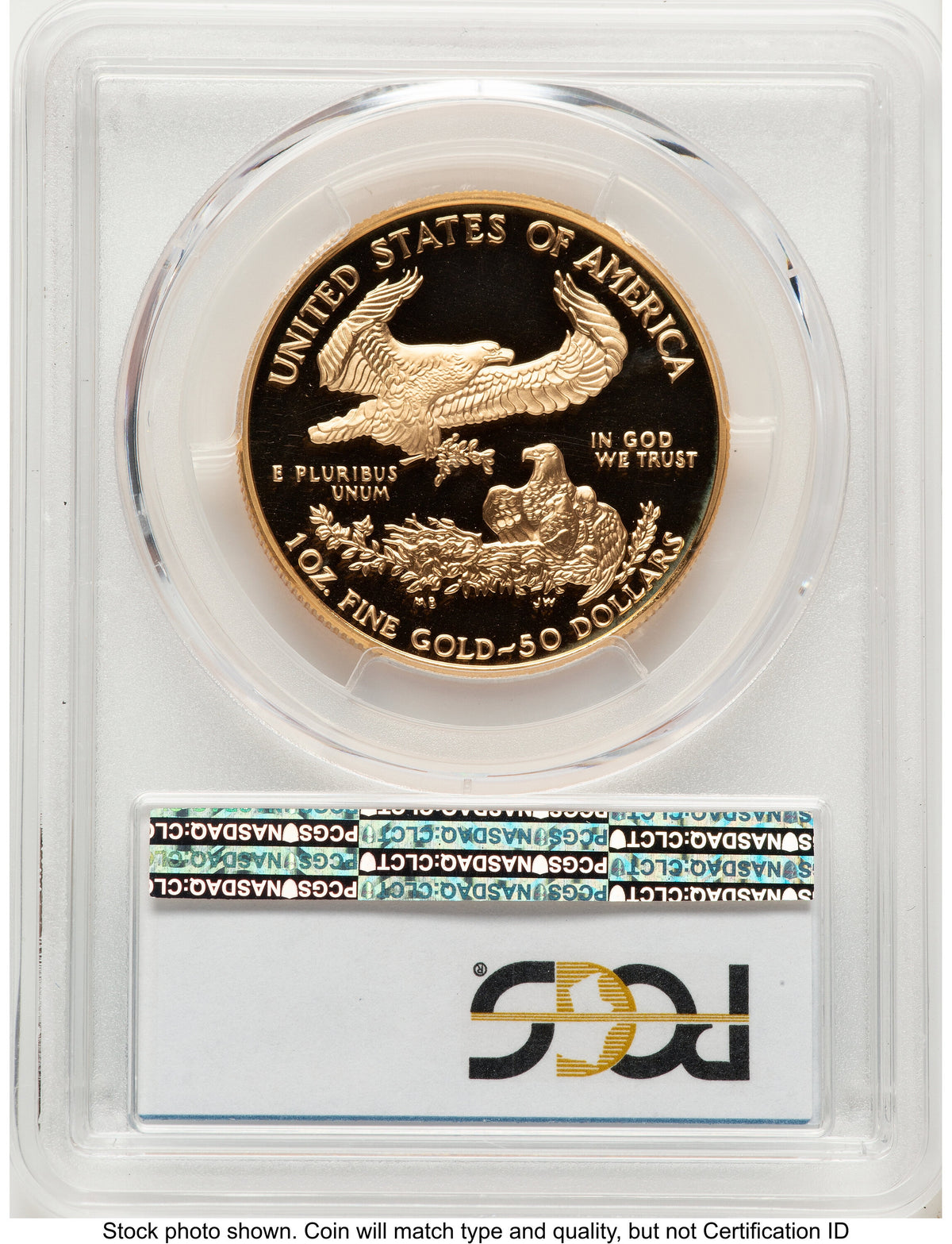 1999-W Proof Gold Eagle 1 oz Blue Gradient PCGS PR70