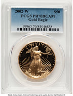 2002-W Proof Gold Eagle 1 oz Blue Gradient PCGS PR70