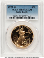 2004-W Proof Gold Eagle 1 oz Blue Gradient PCGS PR70