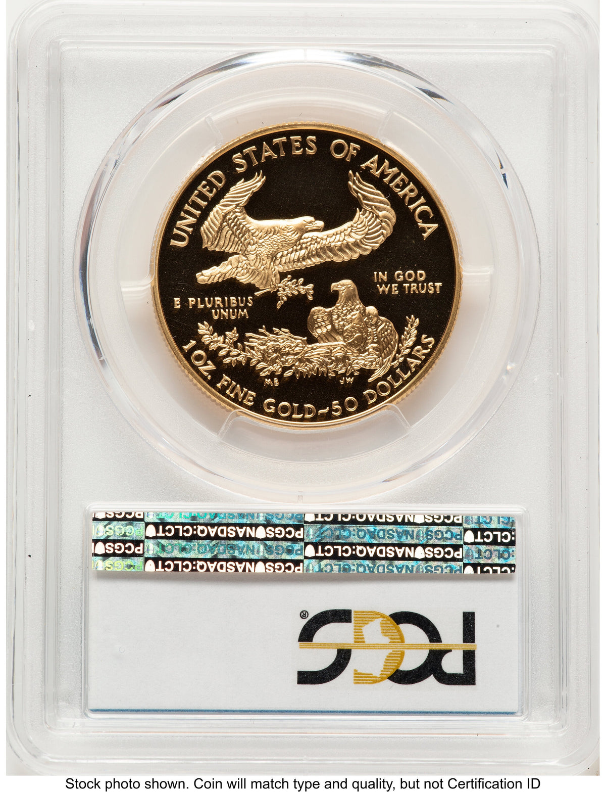 2004-W Proof Gold Eagle 1 oz Blue Gradient PCGS PR70